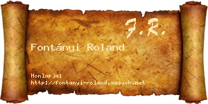 Fontányi Roland névjegykártya